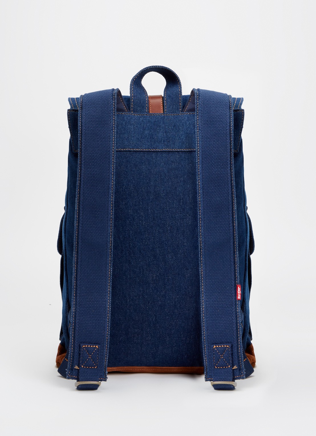 Levi's Heritage rugzak van denim met suède details - achterkant indigo