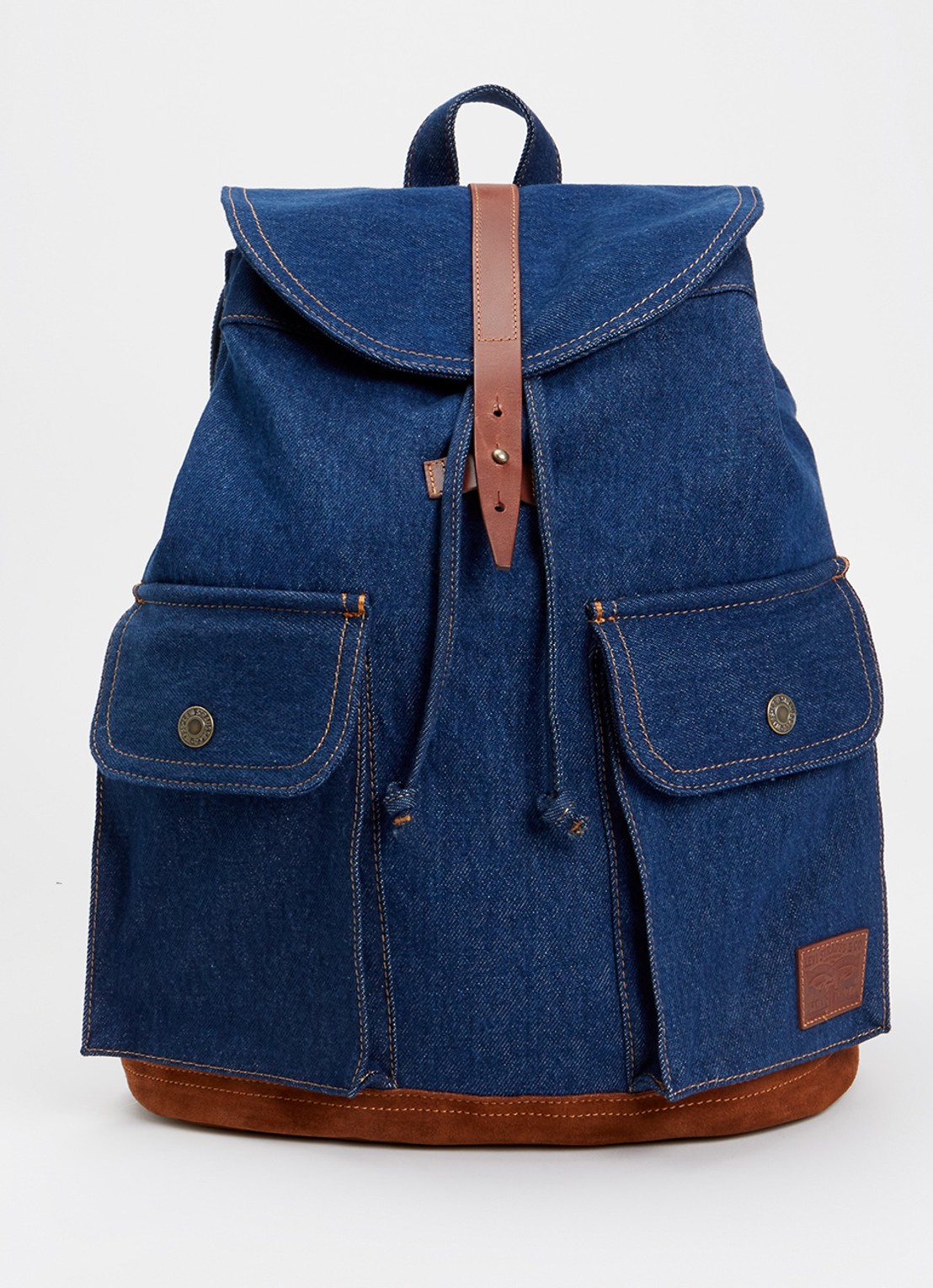 Levi's Heritage rugzak van denim met suède details - voorkant 2 indigo