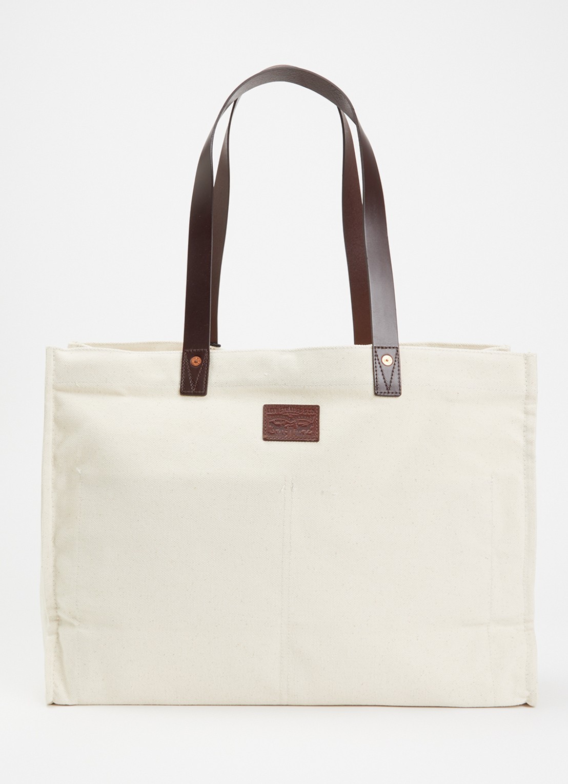 Levi's Heritage shopper van canvas met logo  - voorkant beige