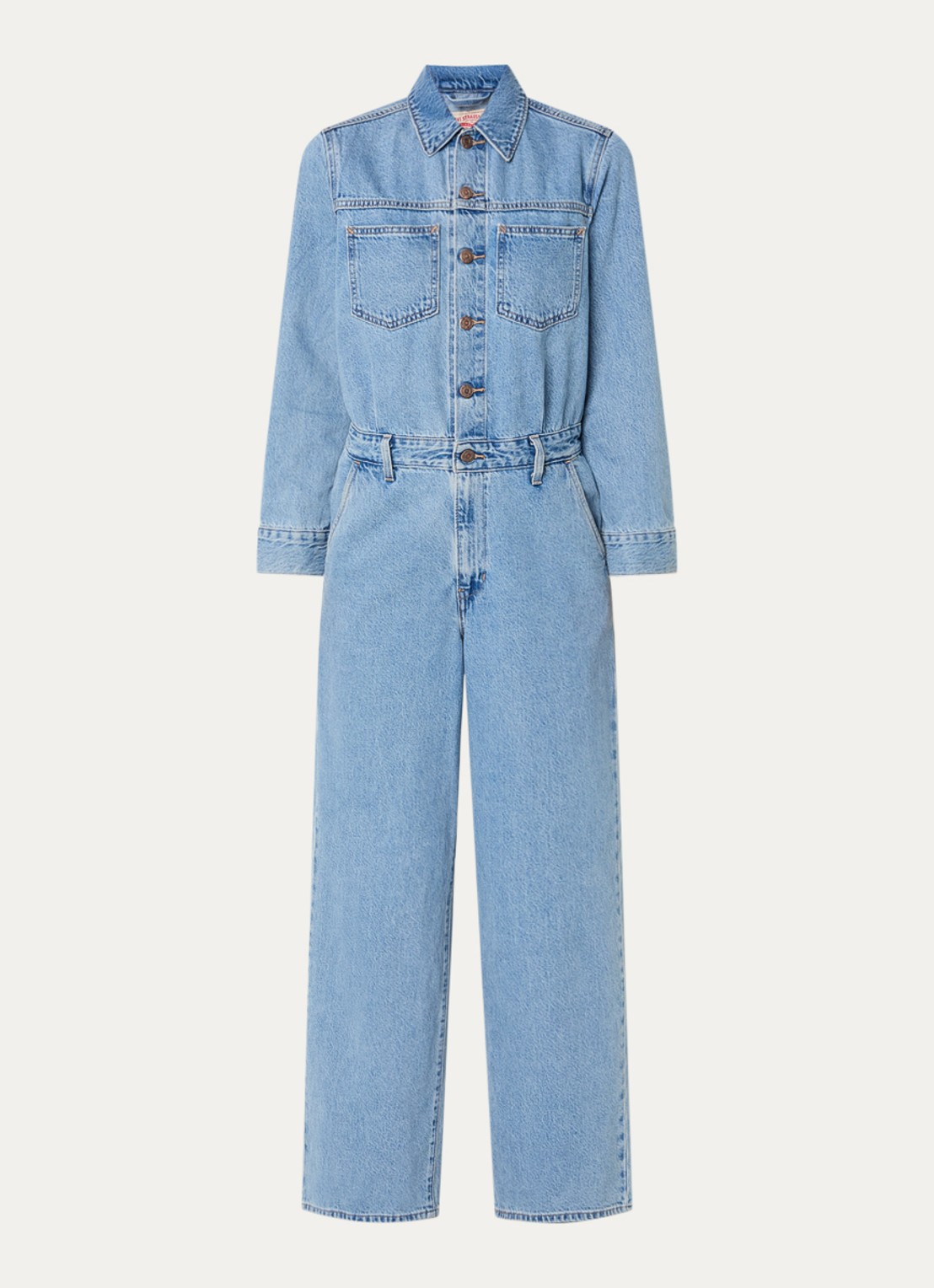 Levi's Heritage straight fit jumpsuit van denim met steekzakken - voorkant 2 indigo
