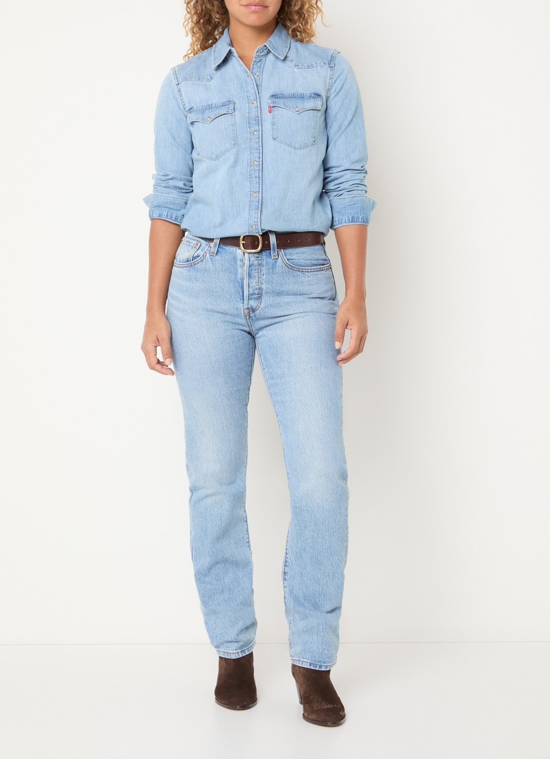 Levi's Heritage Western blouse van denim met borstzakken - voorkant 4 indigo