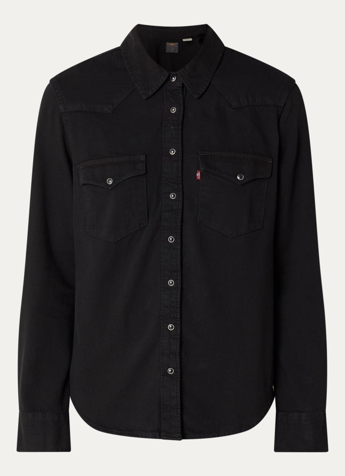 Levi's Heritage Western blouse van denim met borstzakken - voorkant 3 zwart