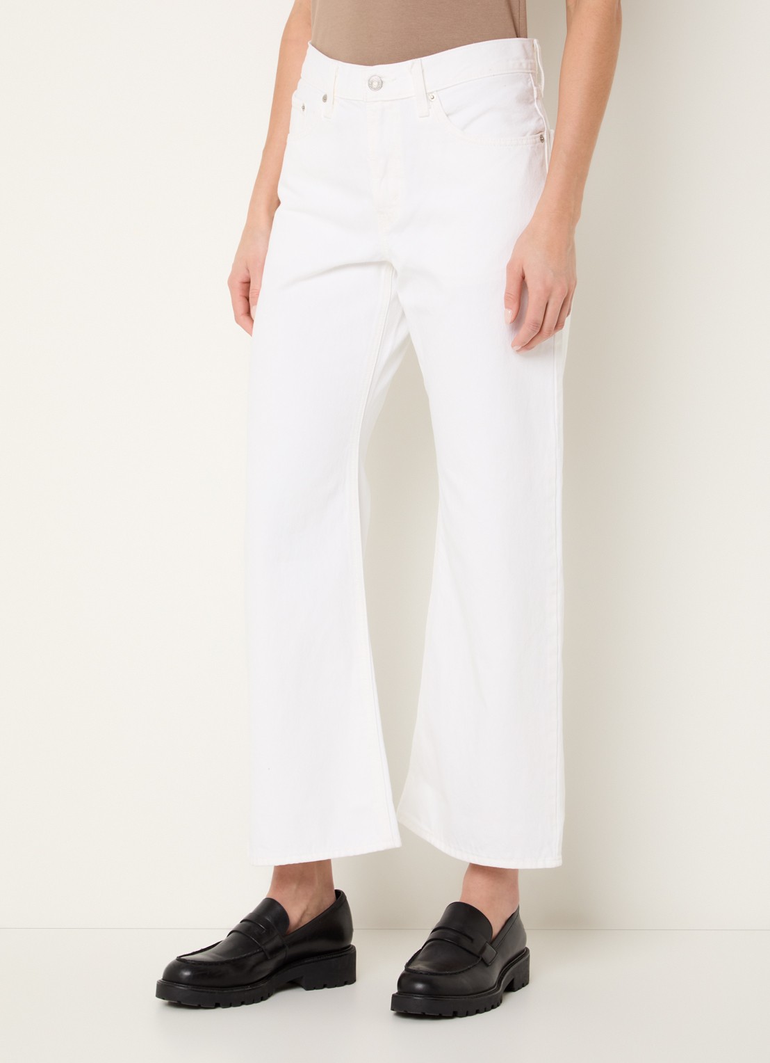 Levi's High waist flared cropped jeans met gekleurde wassing en steekzakken - detail 2 wit