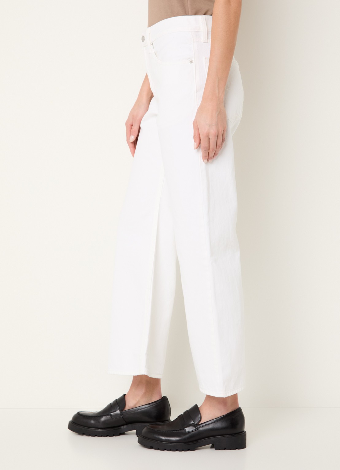 Levi's High waist flared cropped jeans met gekleurde wassing en steekzakken - detail 3 wit