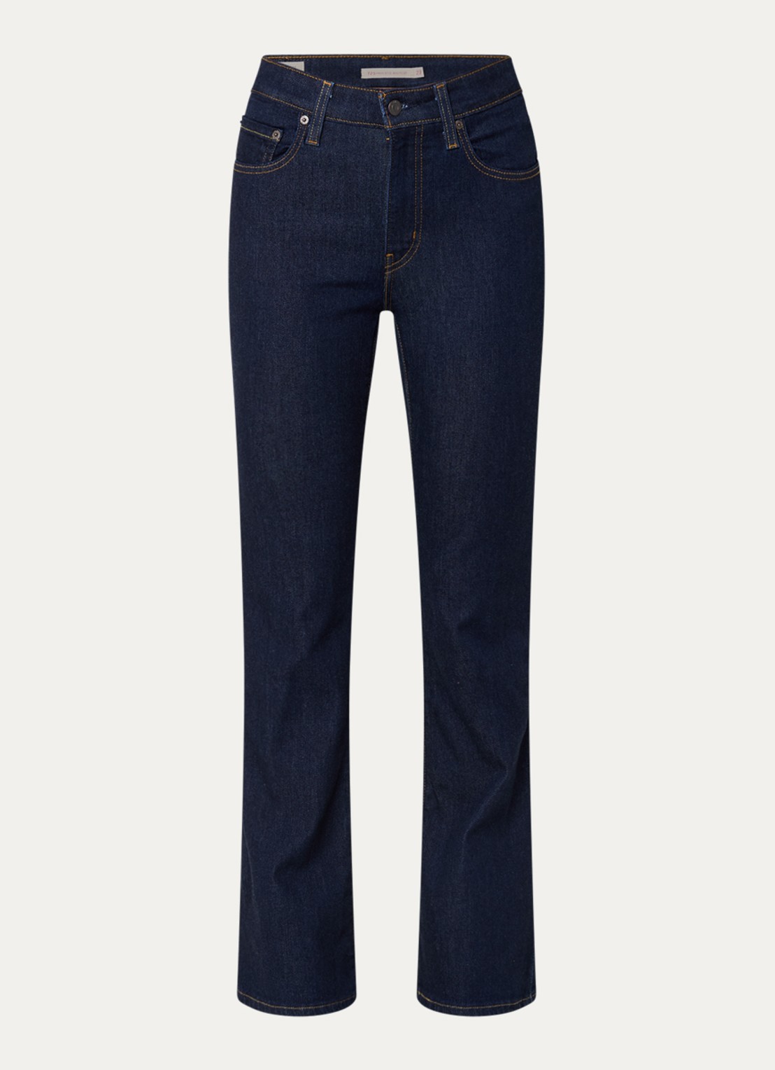 Levi's High waist flared jeans met donkere wassing  - voorkant indigo