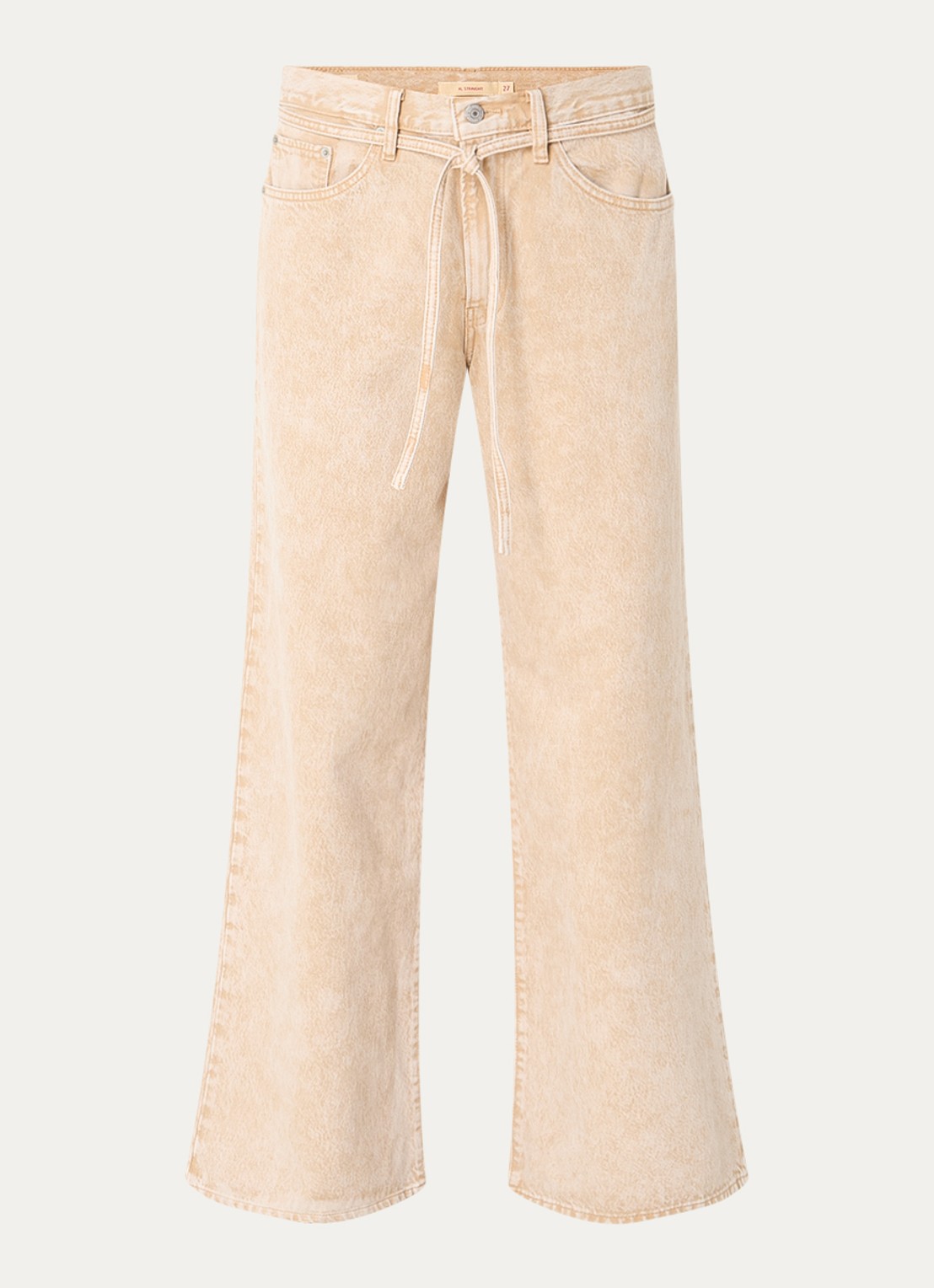 Levi's High waist flared jeans met gekleurde wassing en strikceintuur - voorkant 2 geelgoud