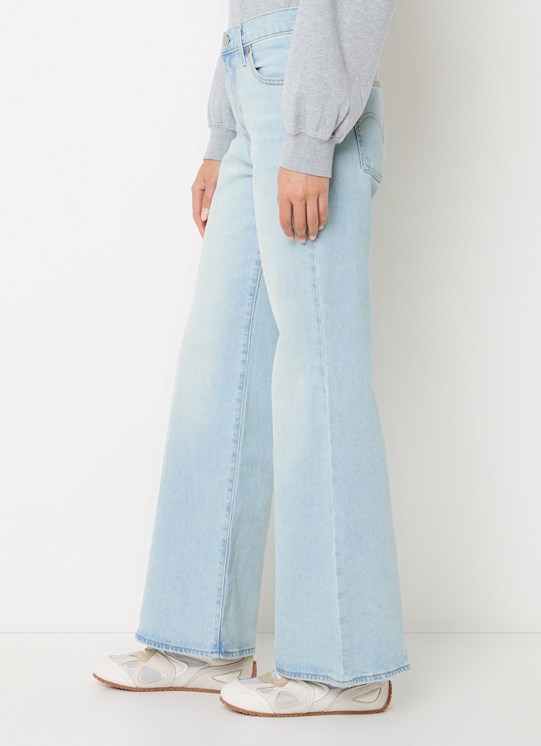 Levi's High waist flared jeans met lichte wassing - detail 5 lichtblauw