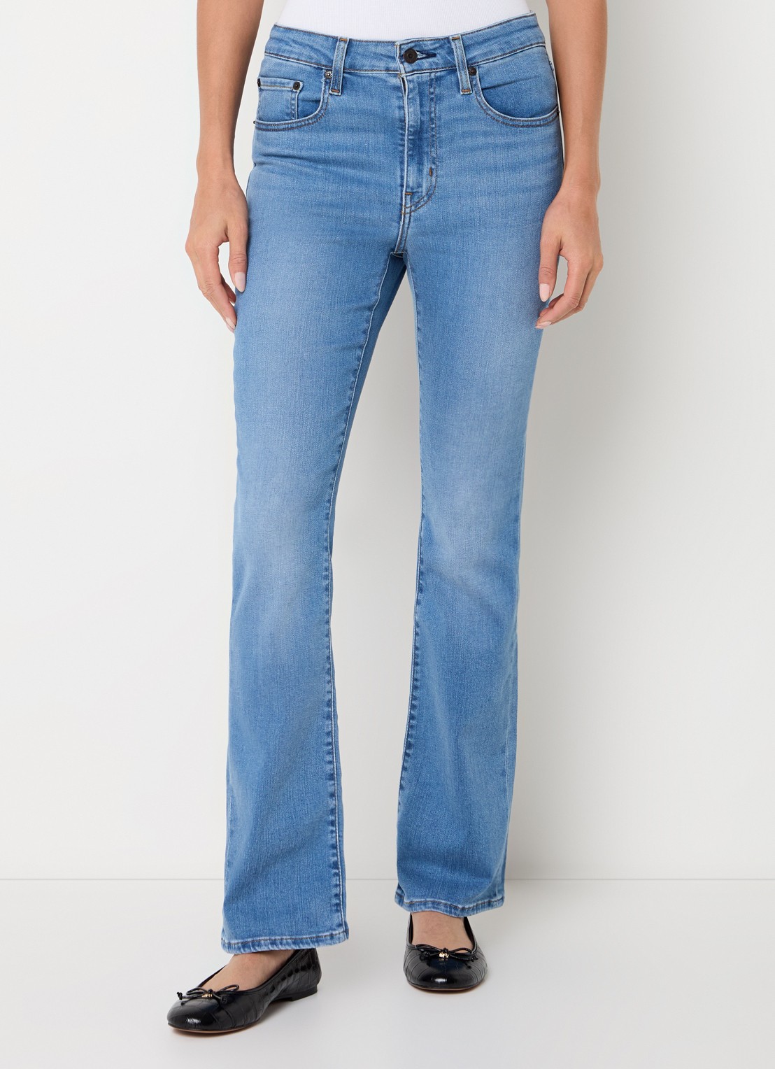 Levi's High waist flared jeans met medium wassing - detail 3 indigo
