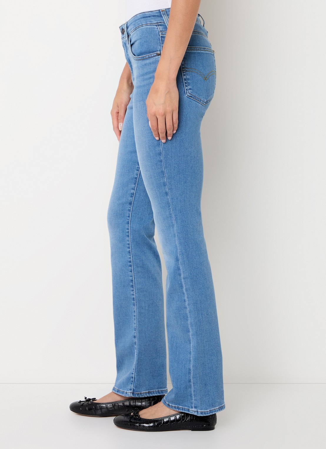 Levi's High waist flared jeans met medium wassing - detail 4 indigo