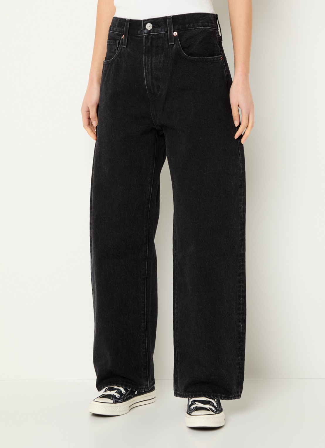 Levi's High waist loose fit jeans met gekleurde wassing - detail 2 indigo