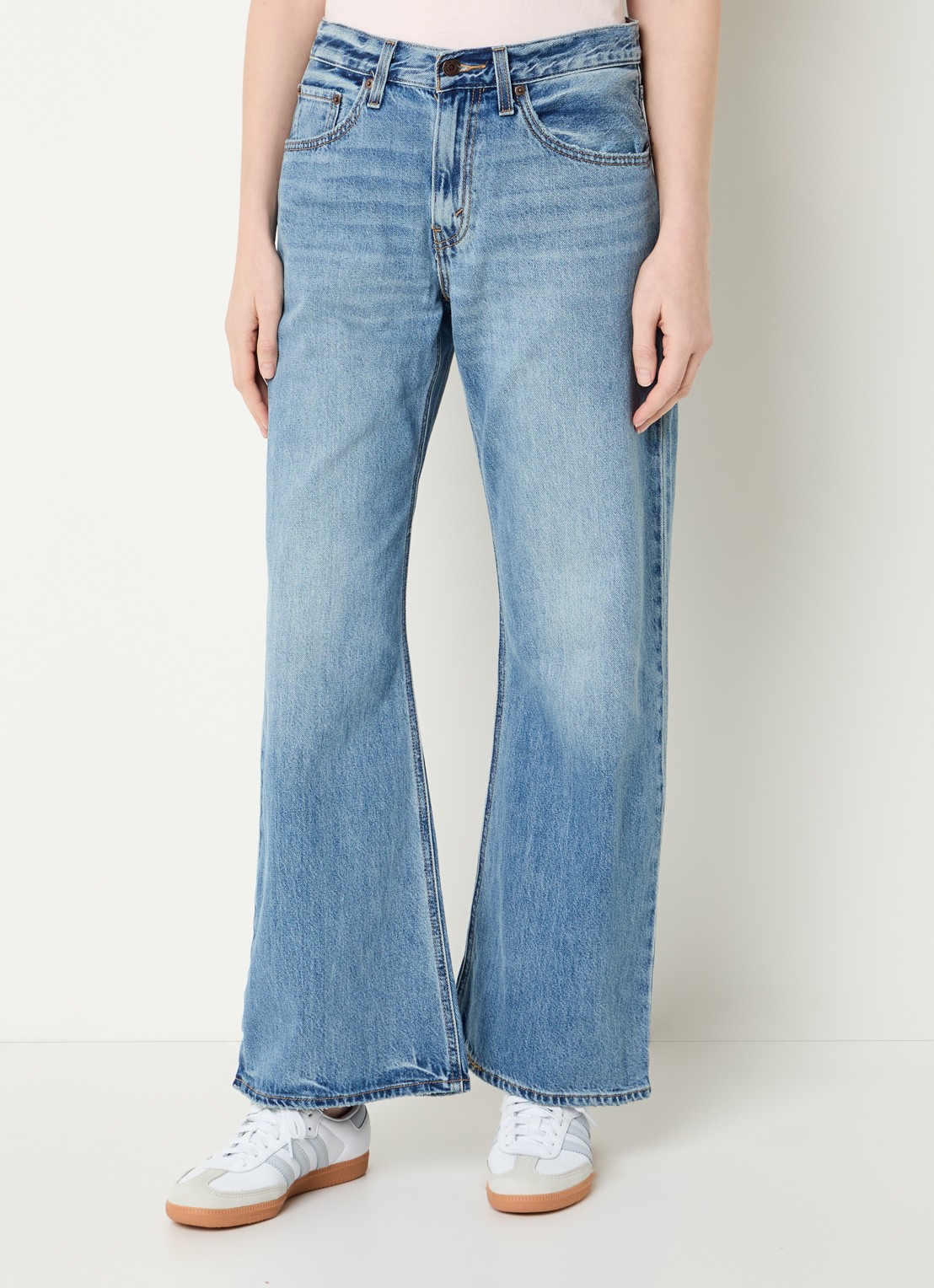 Levi's High waist loose fit jeans met medium wassing - detail indigo