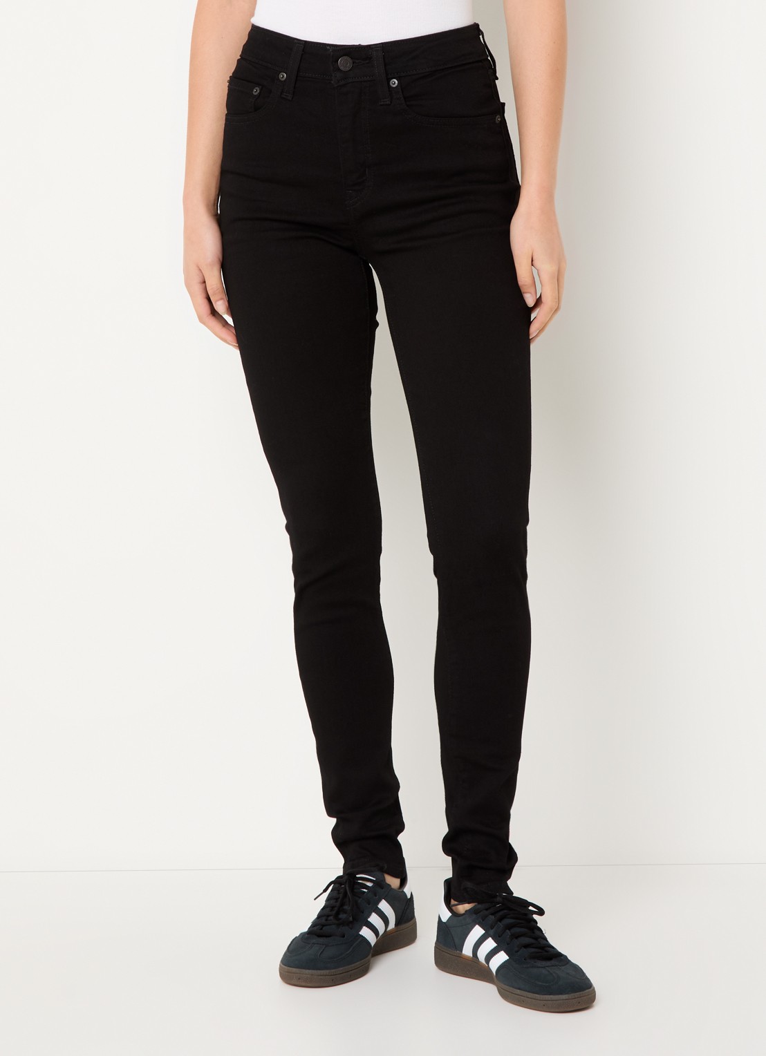 Levi's High waist skinny jeans met stretch - detail 4 zwart