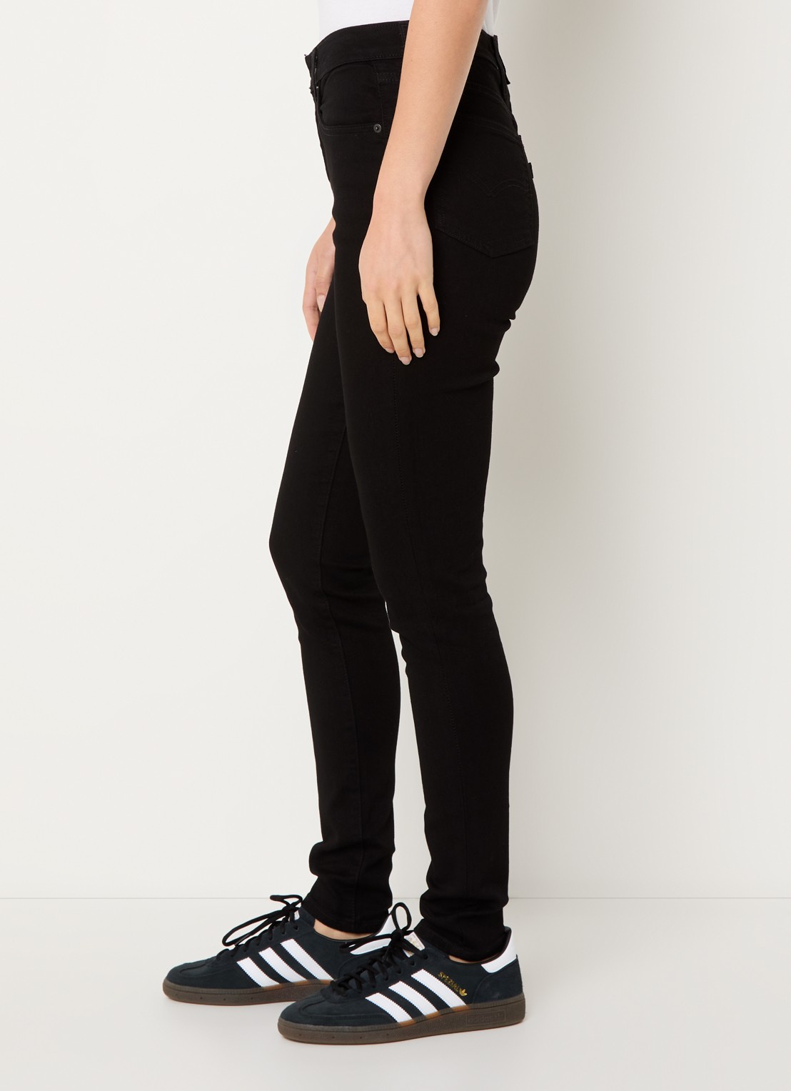 Levi's High waist skinny jeans met stretch - detail 5 zwart