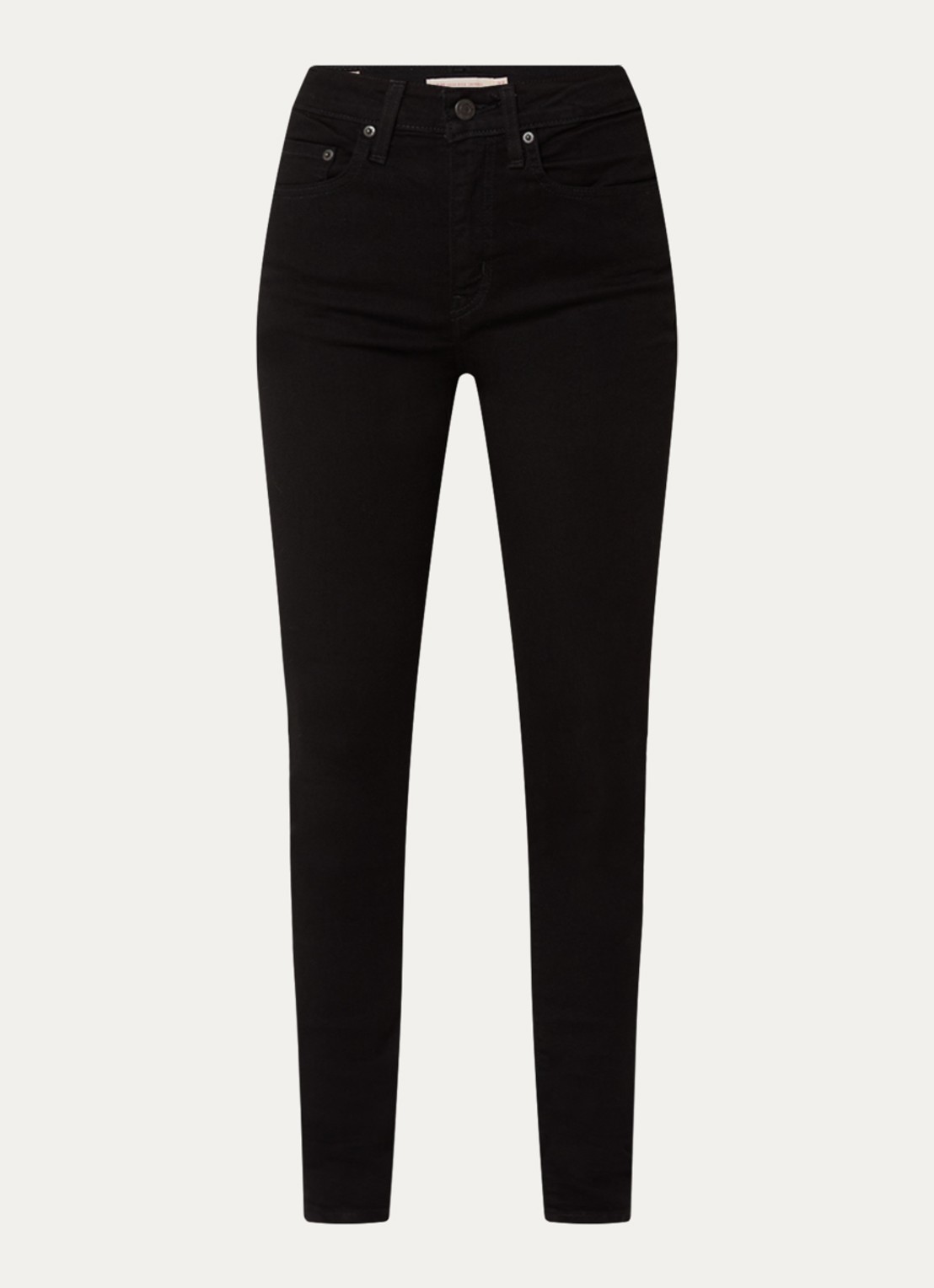 Levi's High waist skinny jeans met stretch - voorkant zwart