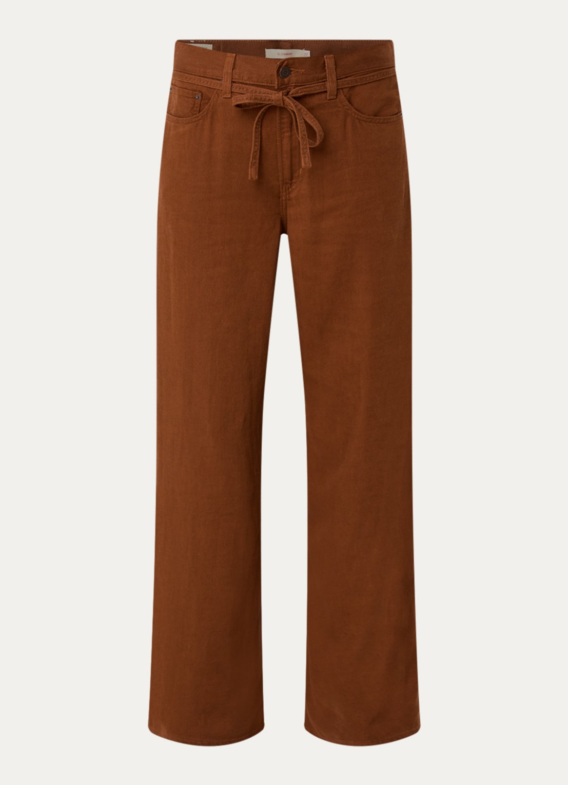 Levi's High waist straight leg jeans in linnenblend - voorkant 4 bruin