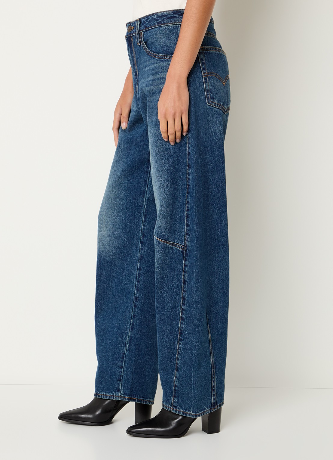 Levi's High waist straight leg jeans met donkere wassing - detail 2 indigo
