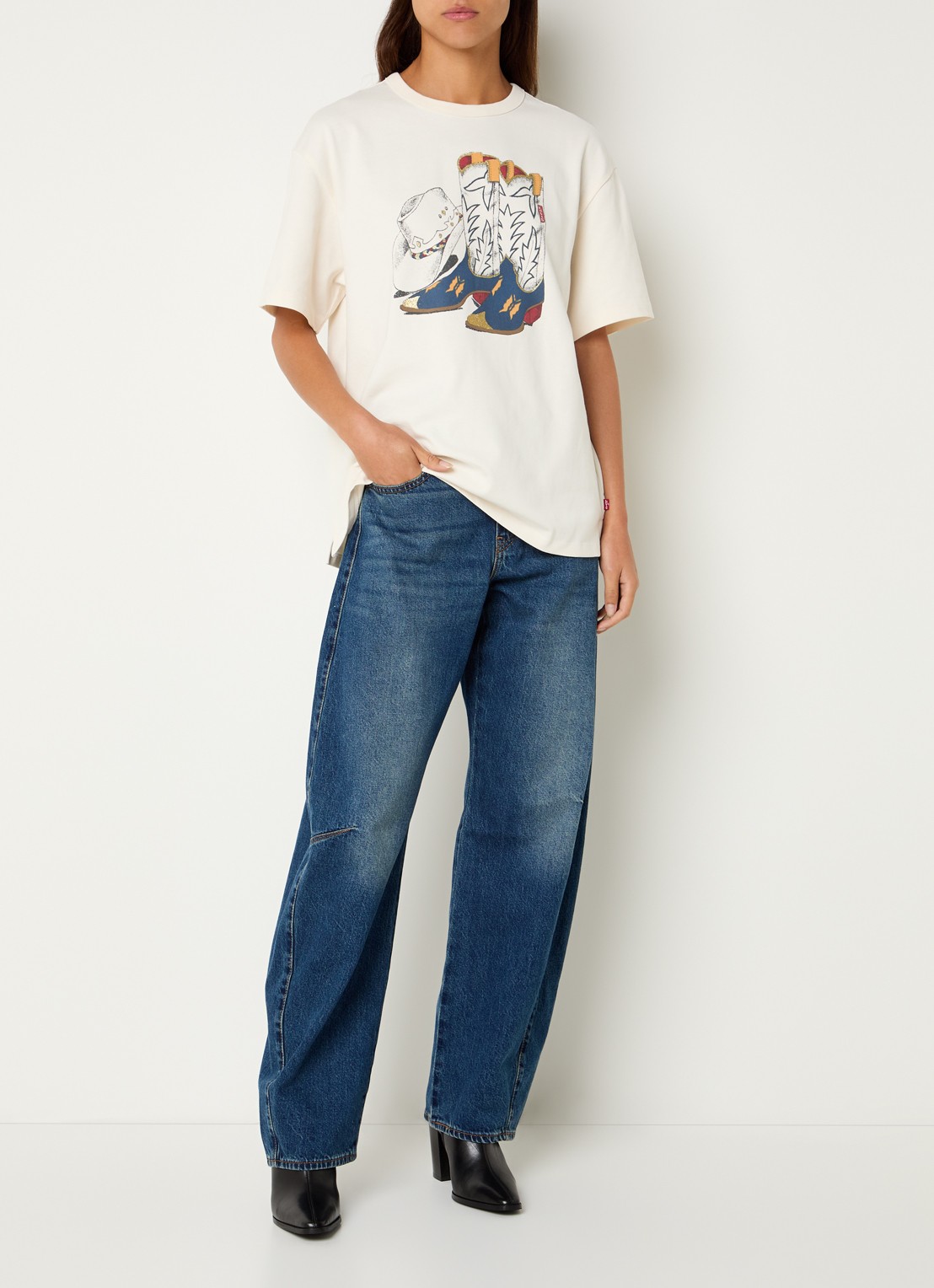 Levi's High waist straight leg jeans met donkere wassing - voorkant 4 indigo