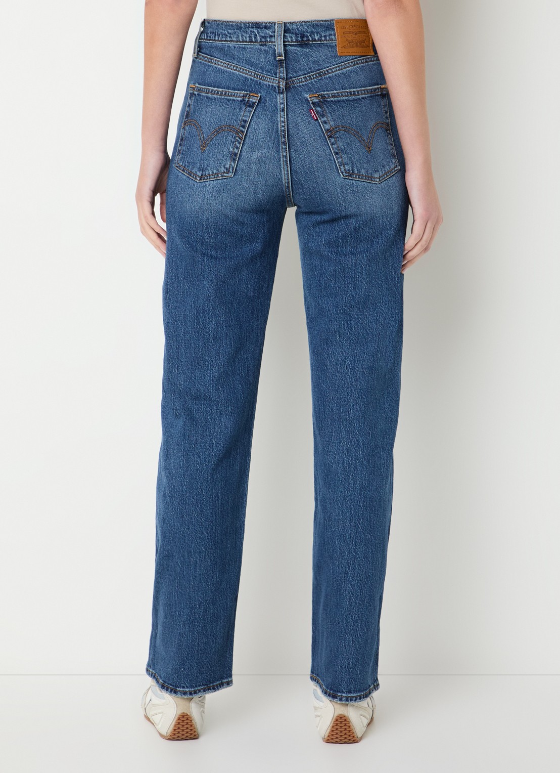 Levi's High waist straight leg jeans met medium wassing - achterkant 3 indigo
