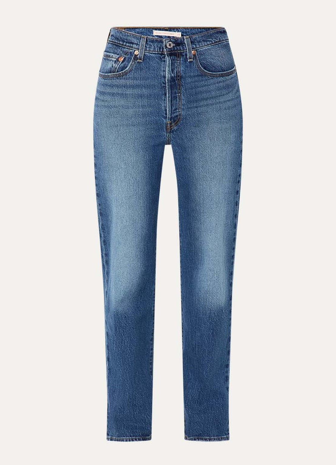 Levi's High waist straight leg jeans met medium wassing - voorkant 4 indigo