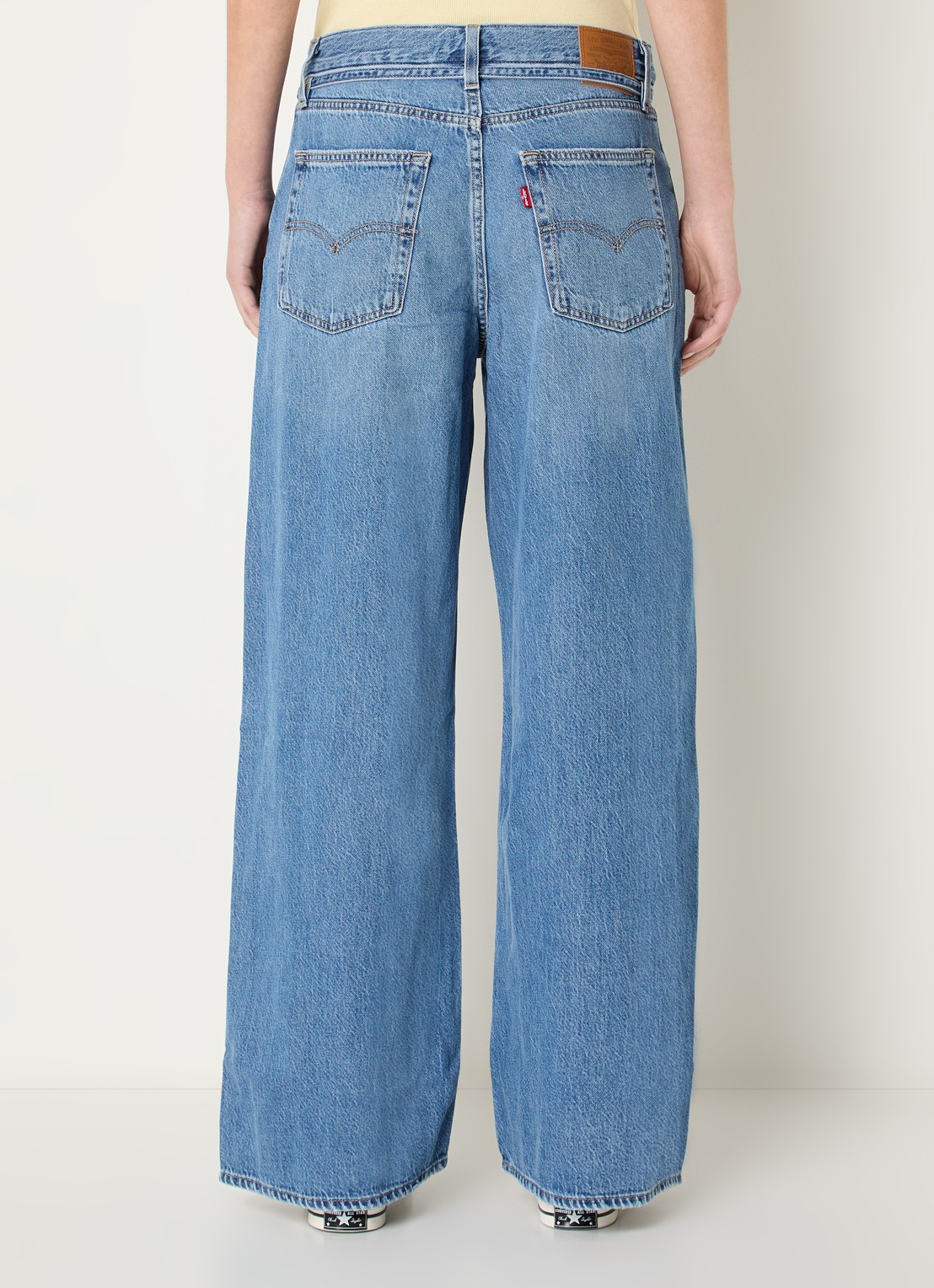 Levi's High waist straight leg jeans met medium wassing - achterkant 3 indigo