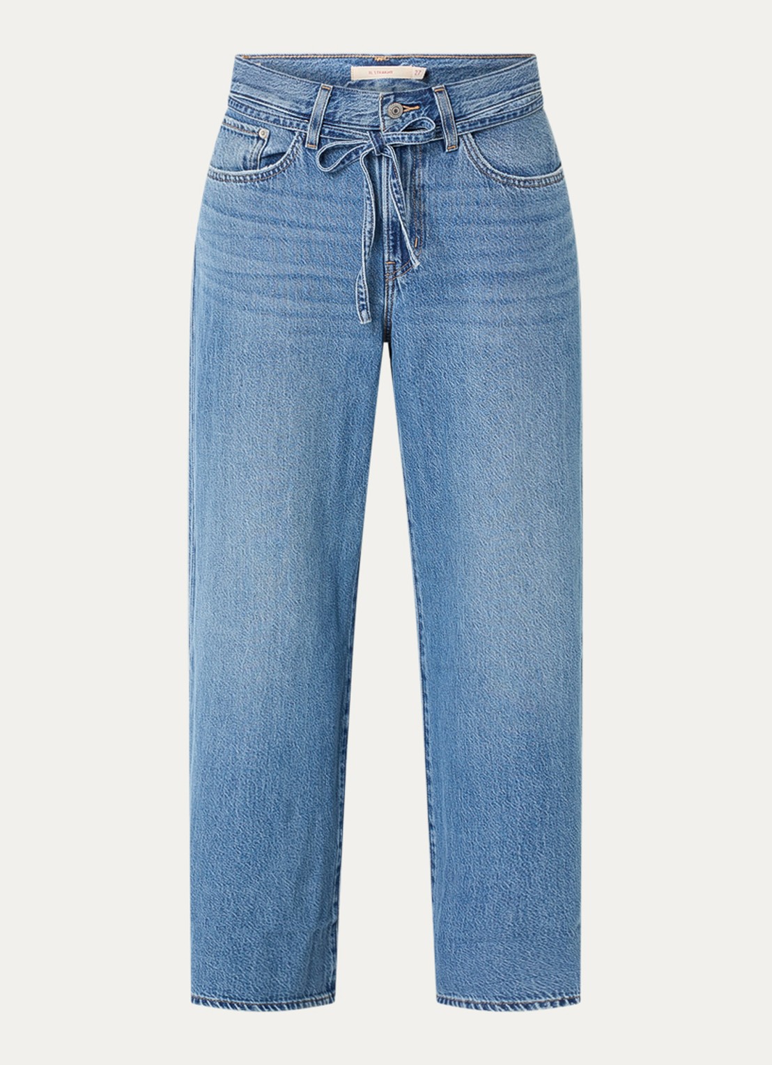 Levi's High waist straight leg jeans met medium wassing - voorkant 4 indigo