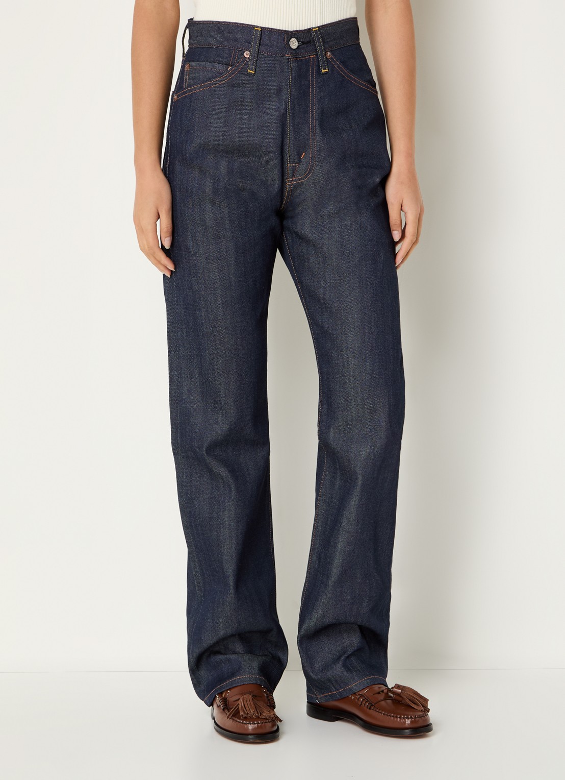 Levi's High waist straight leg jeans met steekzakken - detail 2 donkerblauw