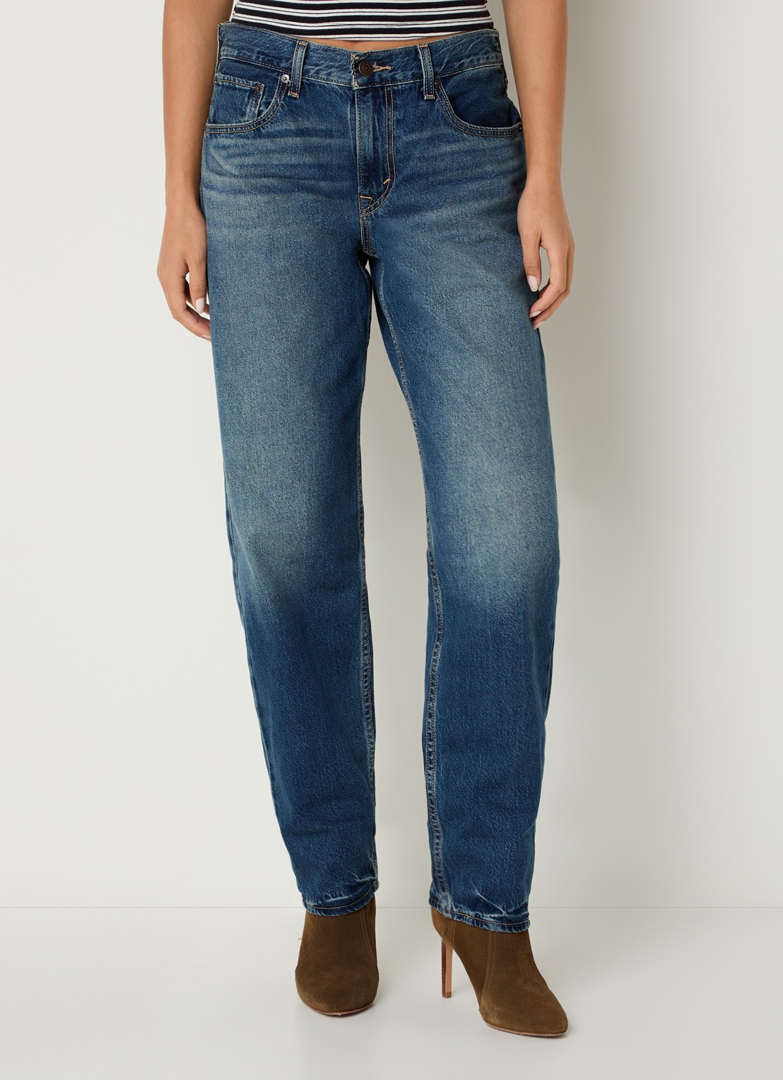 Levi's High waist tapered jeans met medium wassing - detail 3 indigo