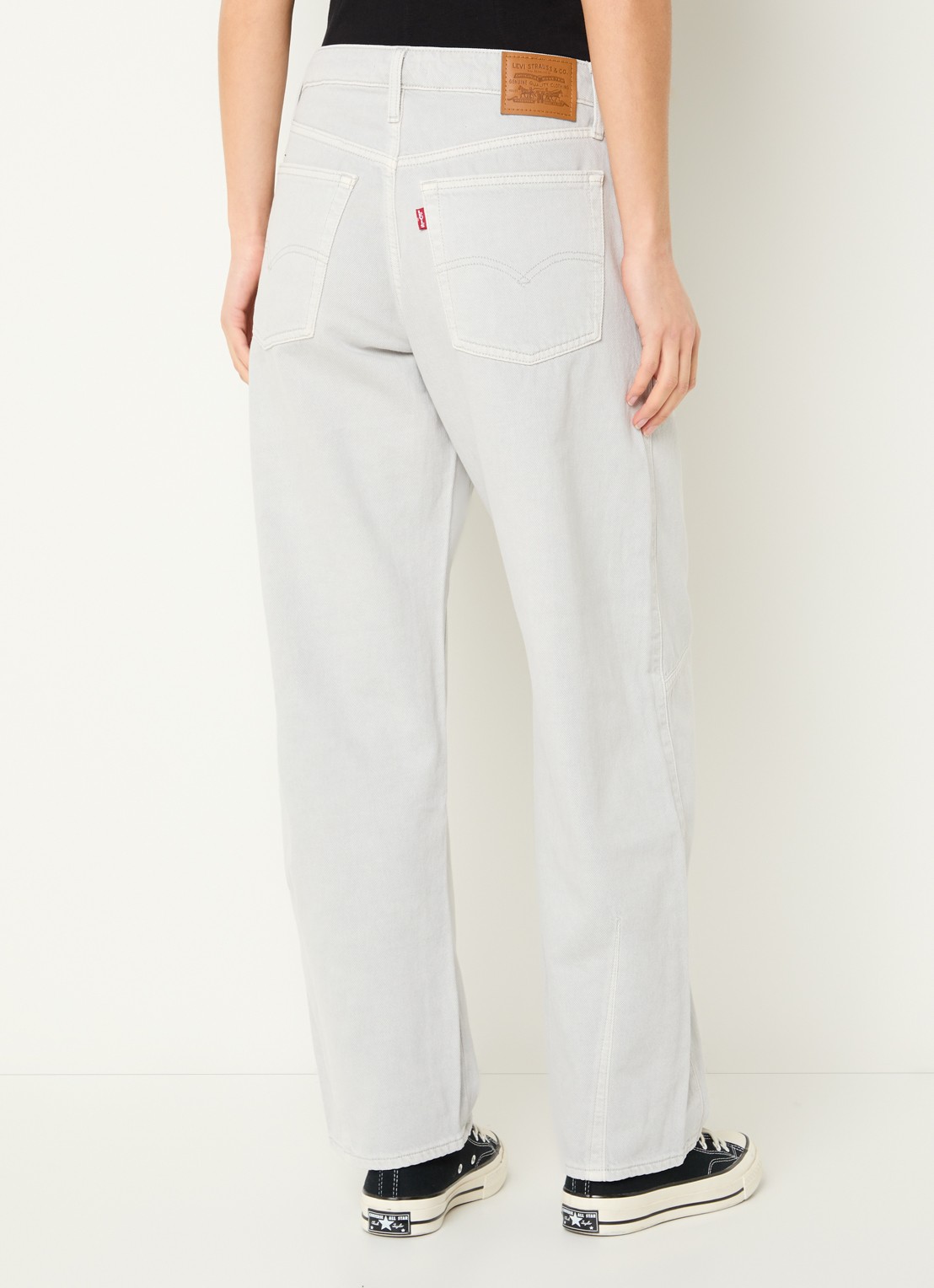 Levi's High waist wide fit jeans met gekleurde wassing - achterkant 4 lichtgrijs