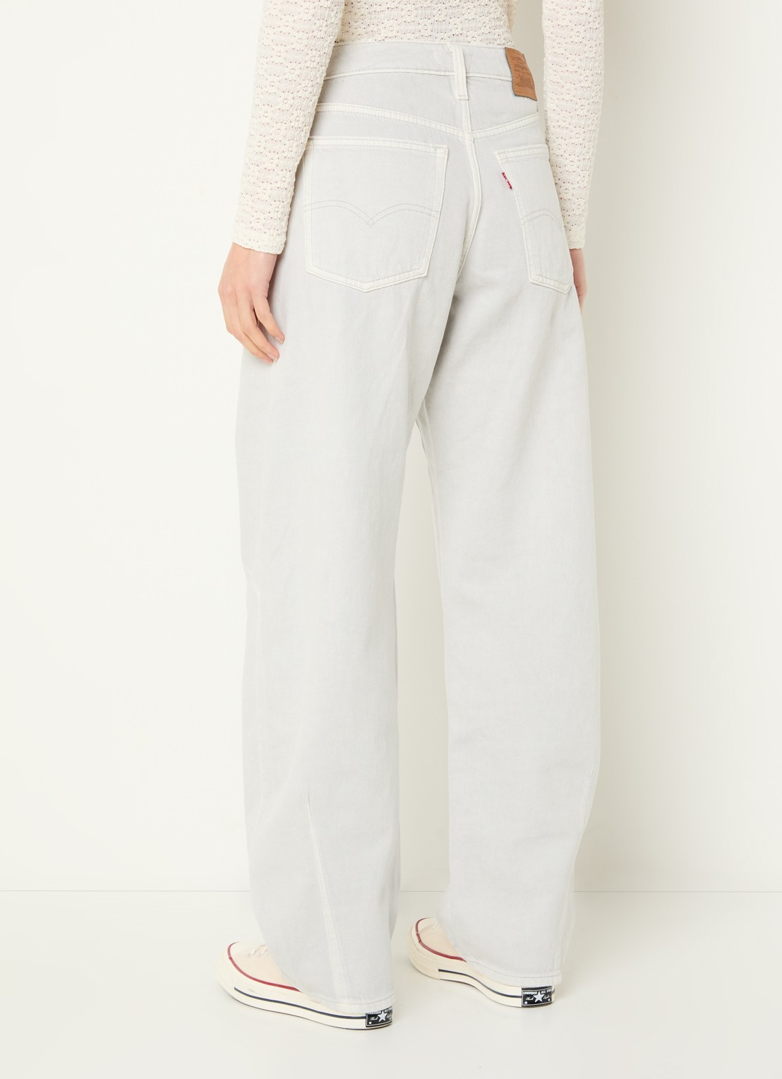 Levi's High waist wide fit jeans met gekleurde wassing - achterkant 5 lichtgrijs