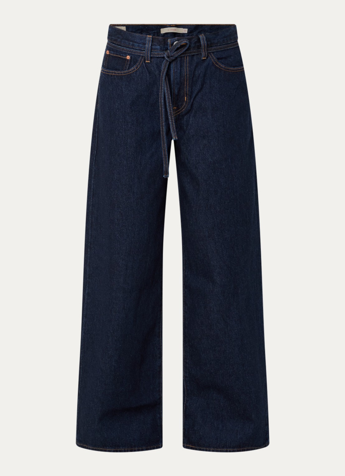 Levi's High waist wide leg jeans met donkere wassing en steekzakken - voorkant 2 indigo