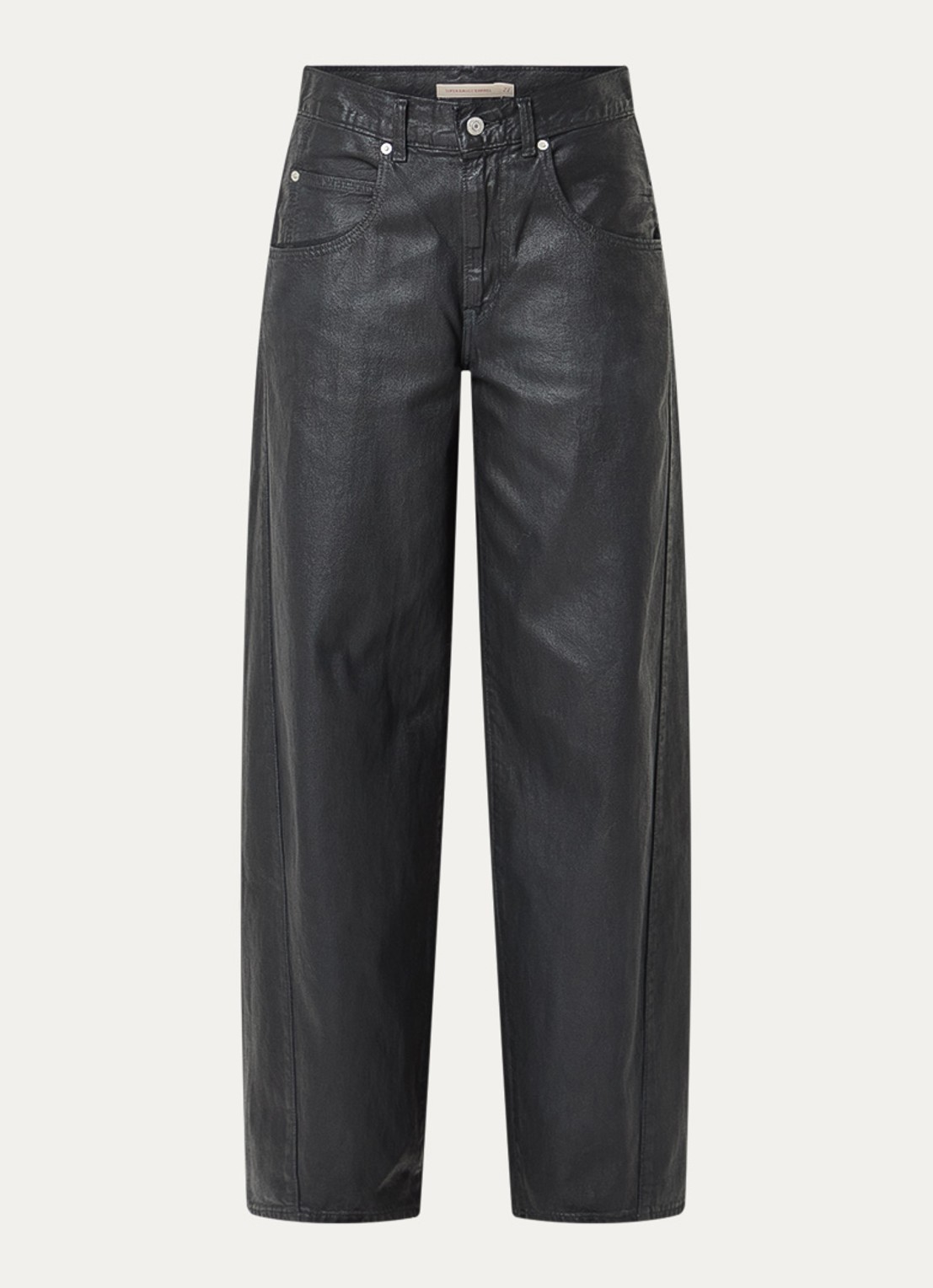 Levi's High waist wide leg jeans met glanzende finish - voorkant 4 zwart