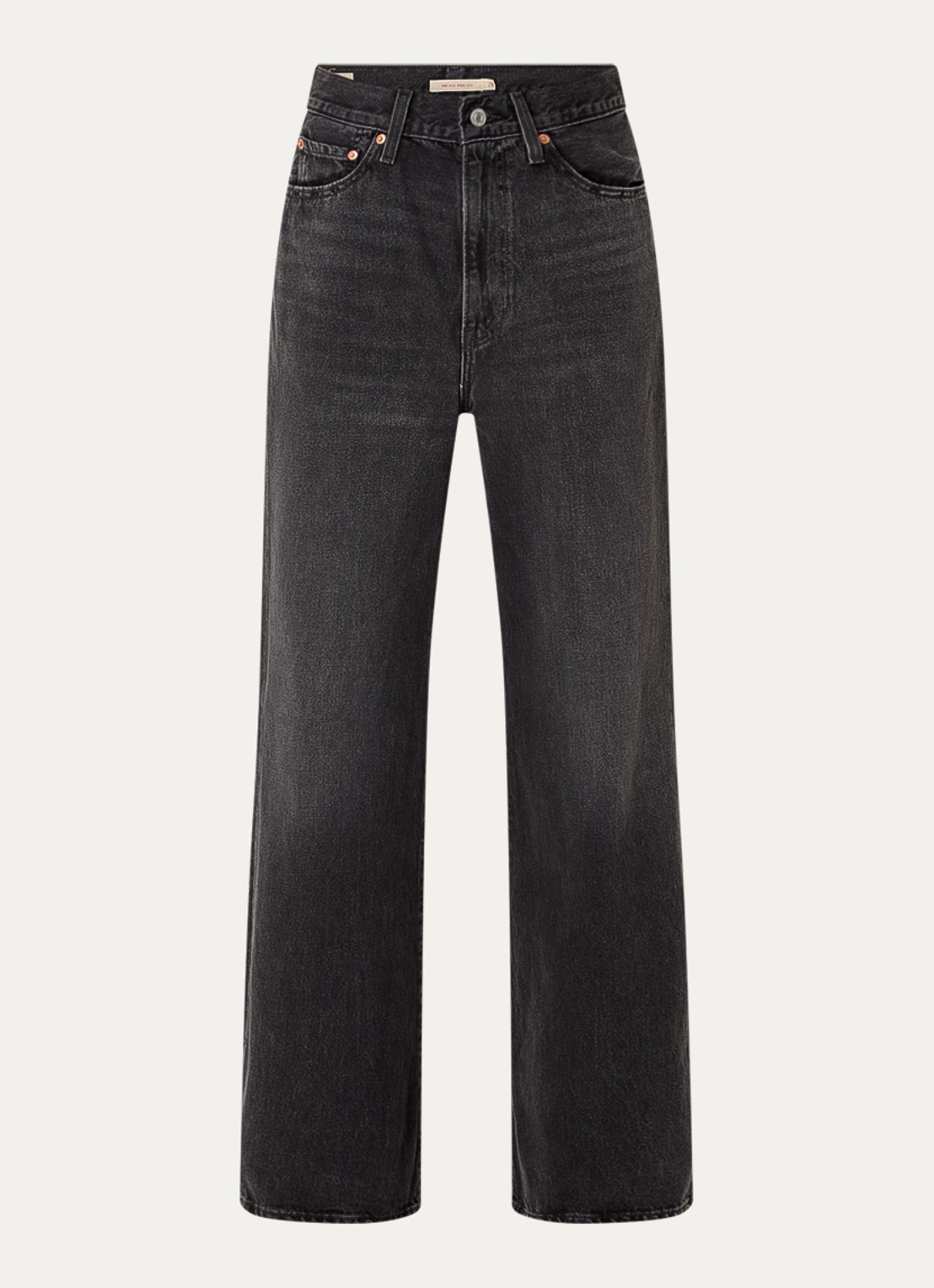 Levi's High waist wide leg jeans met steekzakken - voorkant 2 donkergrijs