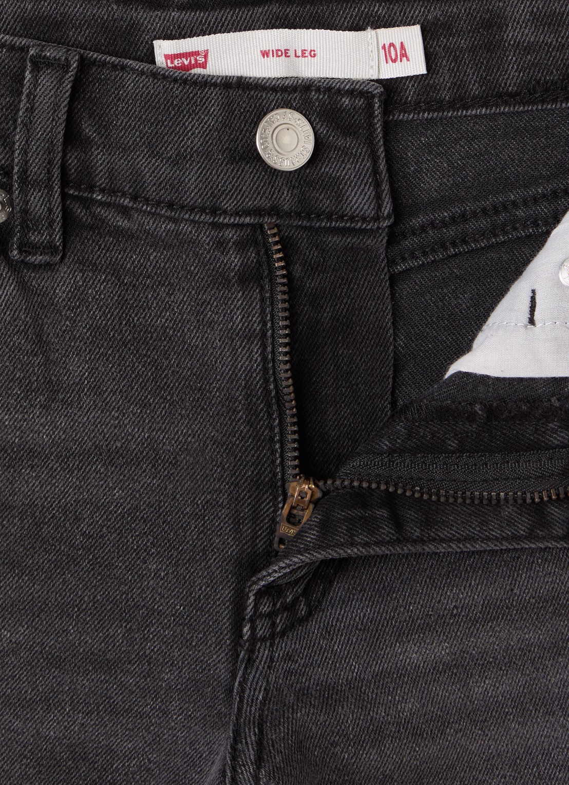 Levi's High waist wide leg jeans met stretch - detail donkerblauw