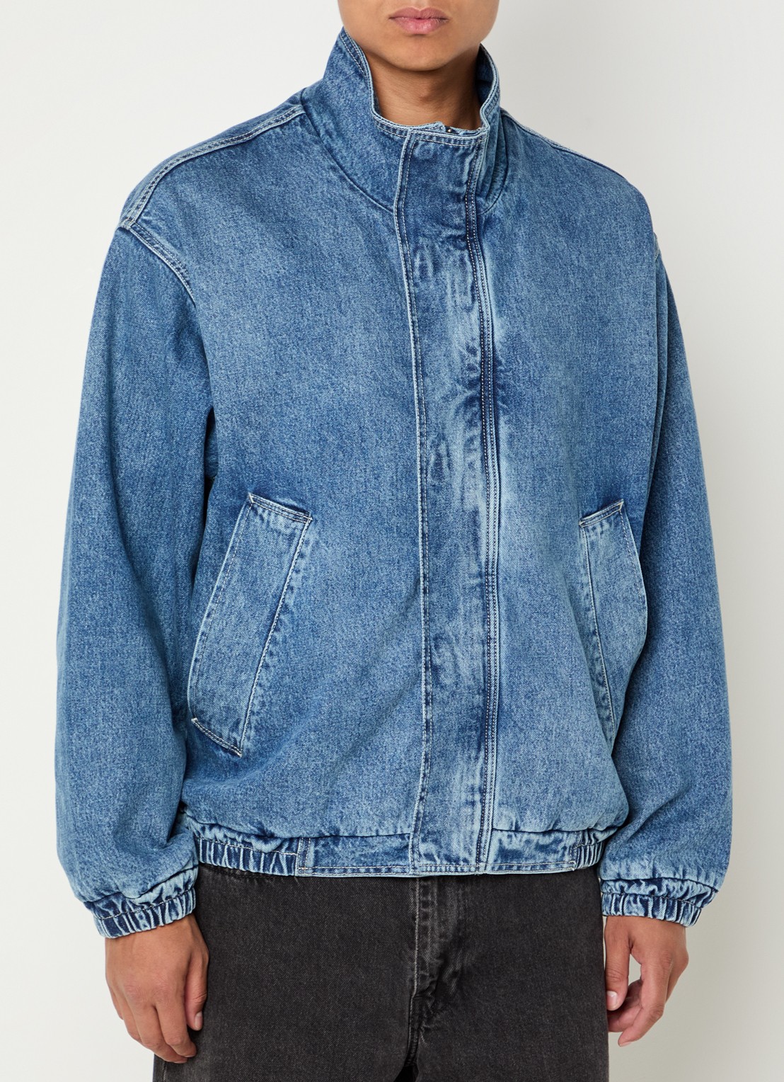 Levi's Highland spijkerjas met opstaande kraag en steekzakken - detail 3 staalblauw