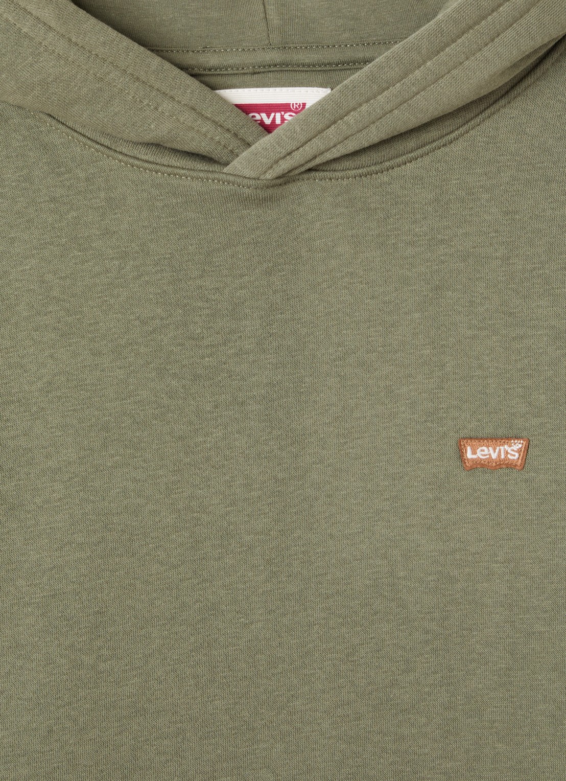 Levi's Hoodie met kangoeroezak - detail olijfgroen