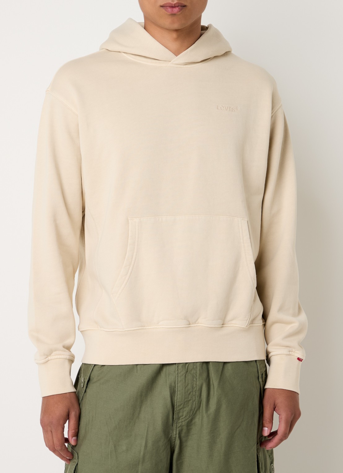 Levi's Hoodie met kangoeroezak - detail 4 creme