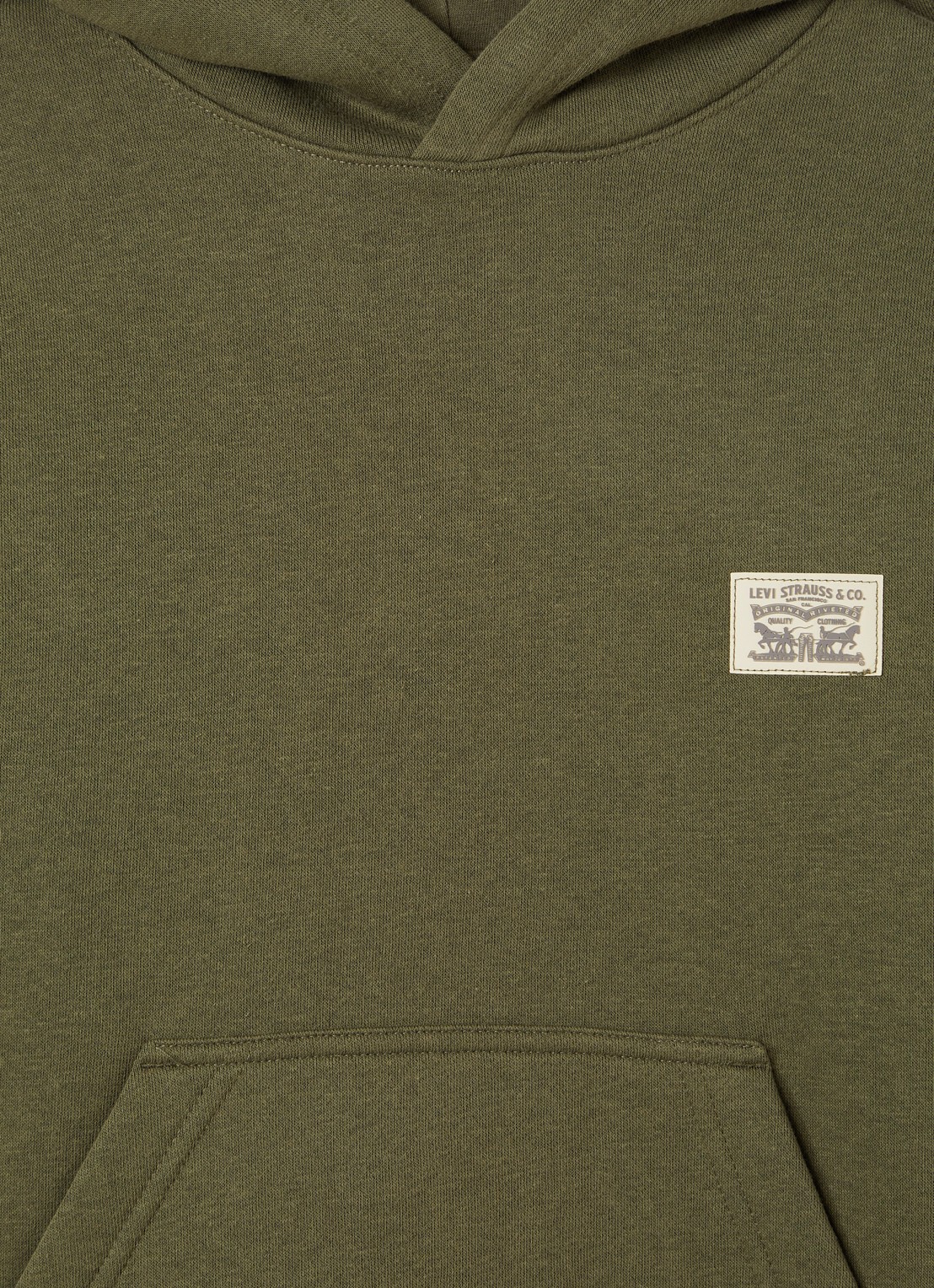 Levi's Hoodie met logo en print - detail olijfgroen
