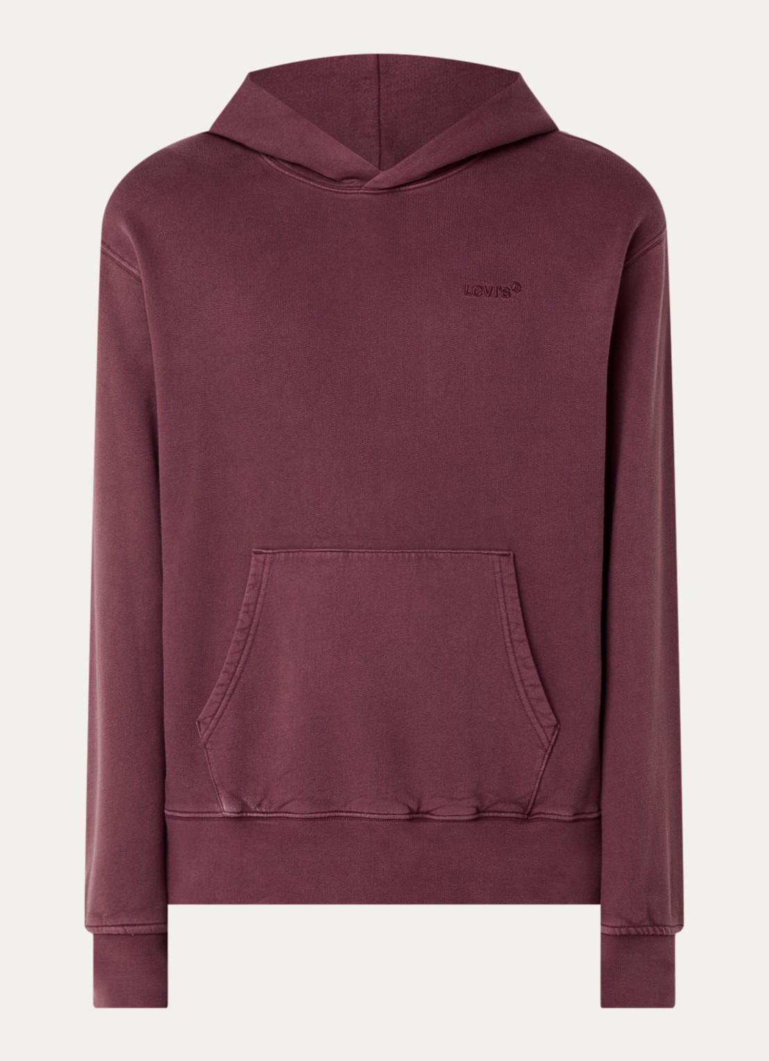 Levi's Hoodie met logoborduring - voorkant bordeauxrood