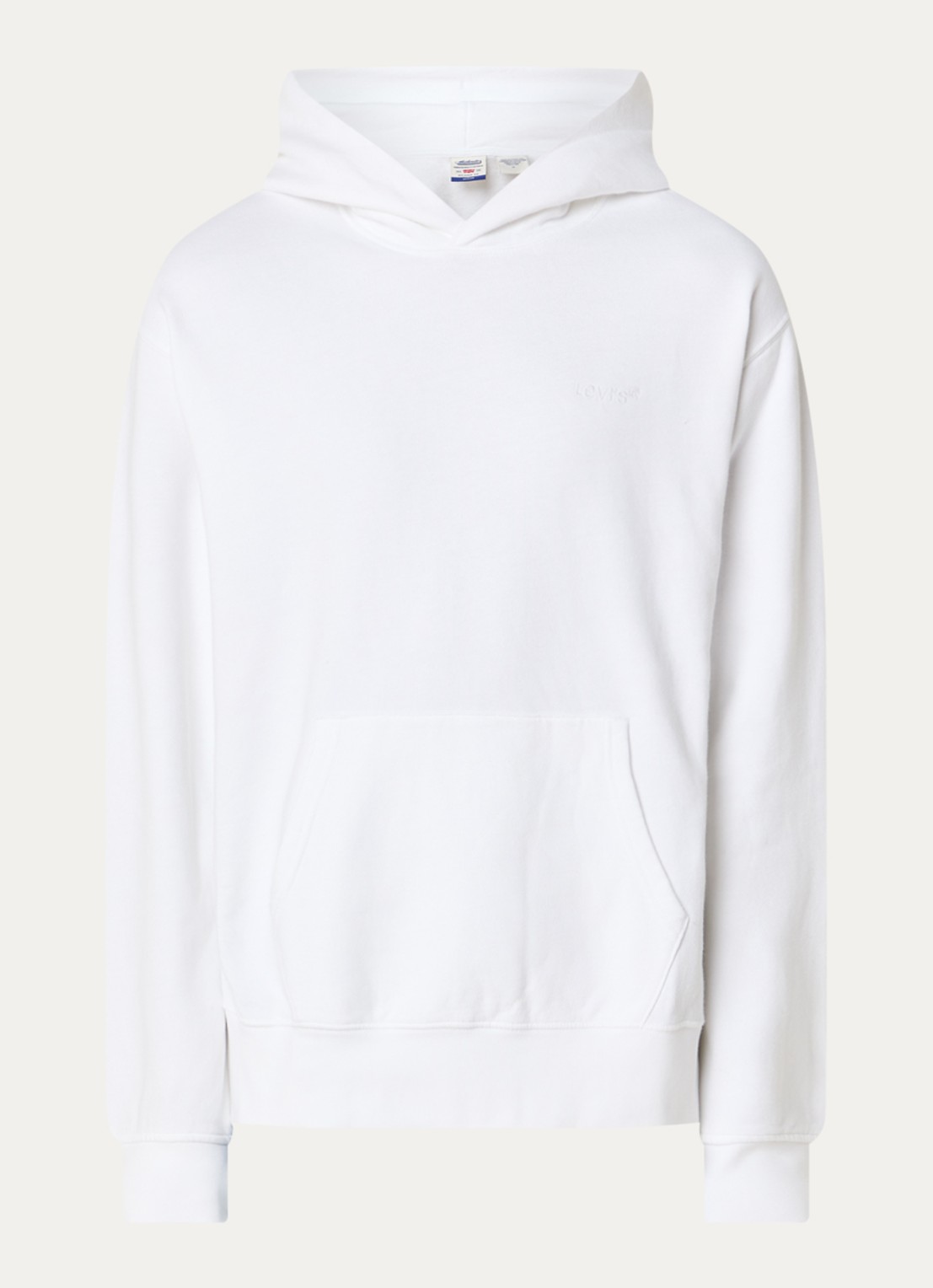 Levi's Hoodie met logoborduring - voorkant wit