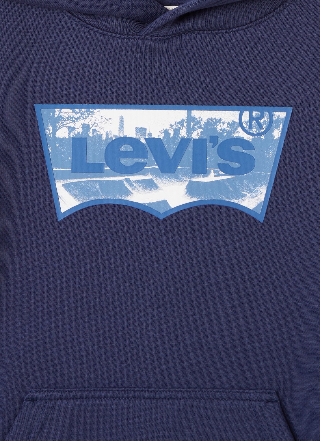 Levi's Hoodie met logoprint - detail 3 donkerblauw