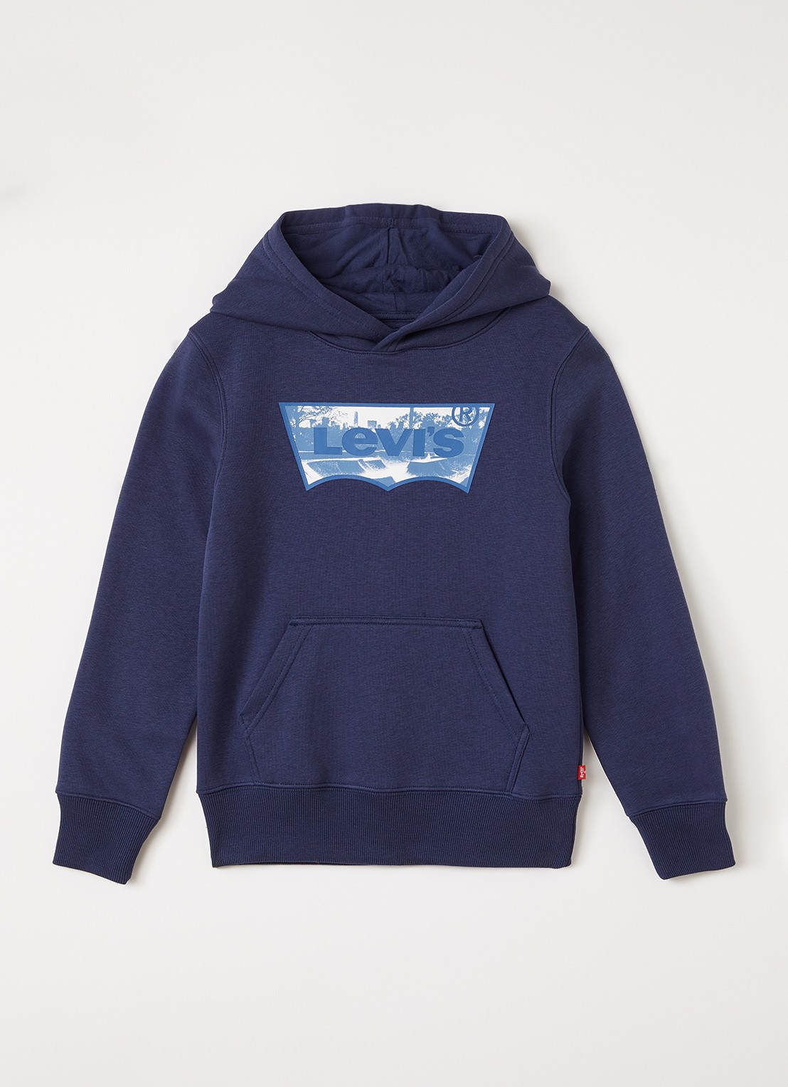 Levi's Hoodie met logoprint - voorkant donkerblauw