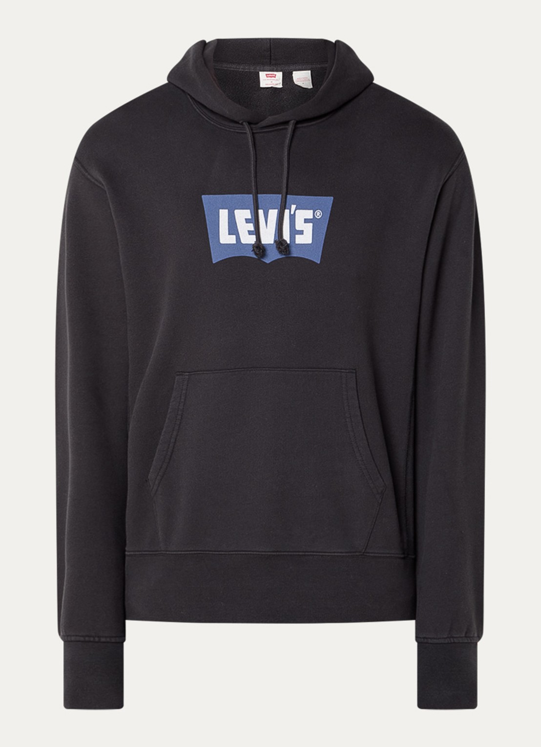 Levi's Hoodie met logoprint - voorkant zwart