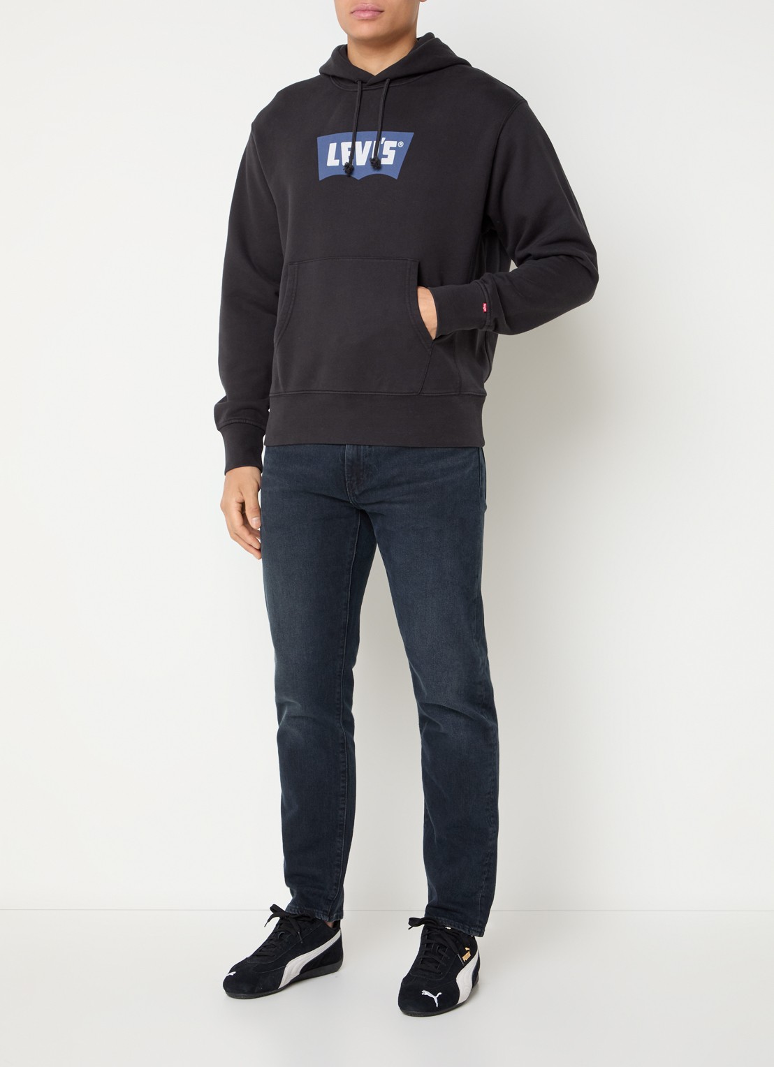 Levi's Hoodie met logoprint - voorkant 2 zwart