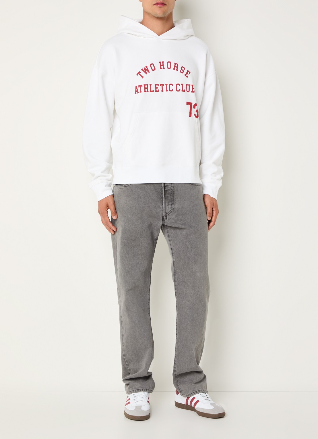 Levi's Hoodie met print en kangoeroezak - voorkant 5 wit