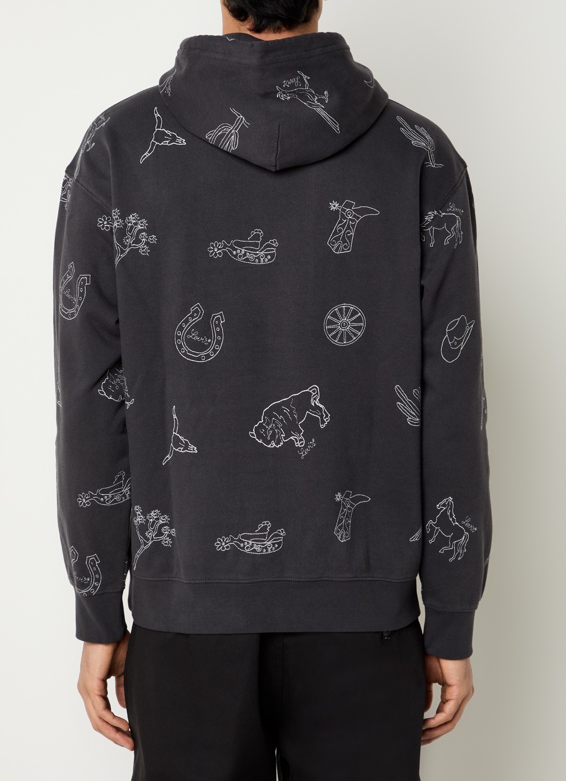 Levi's Hoodie met print - achterkant 3 antraciet