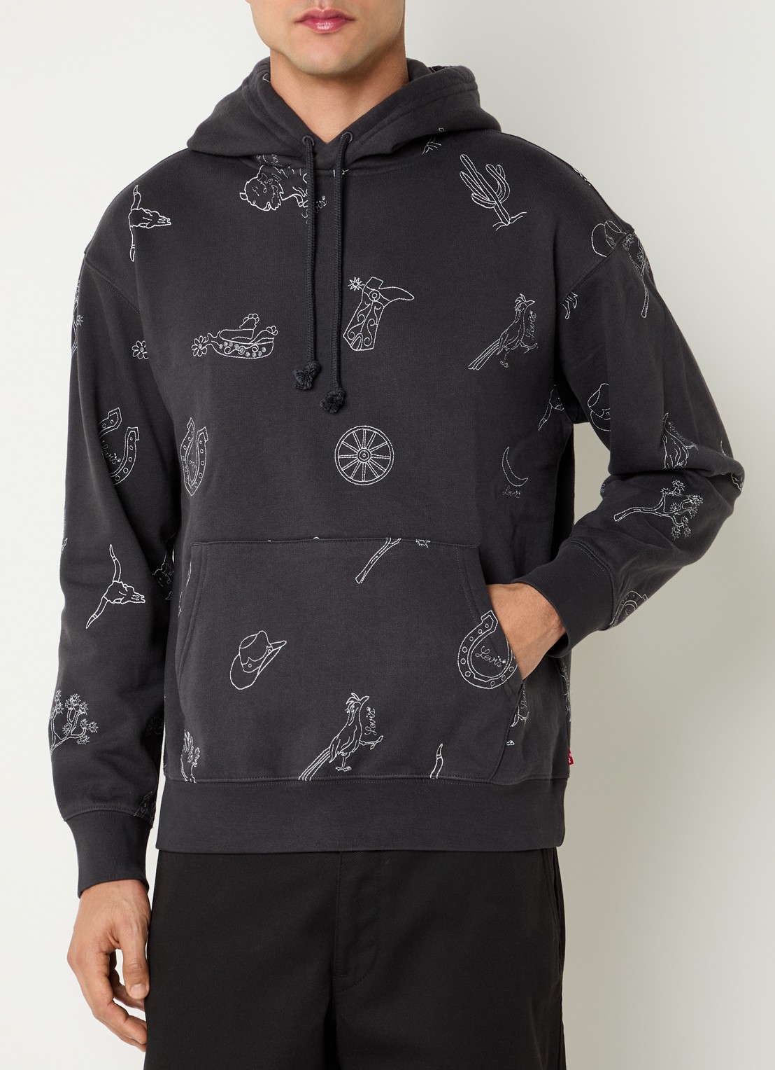 Levi's Hoodie met print - detail 4 antraciet