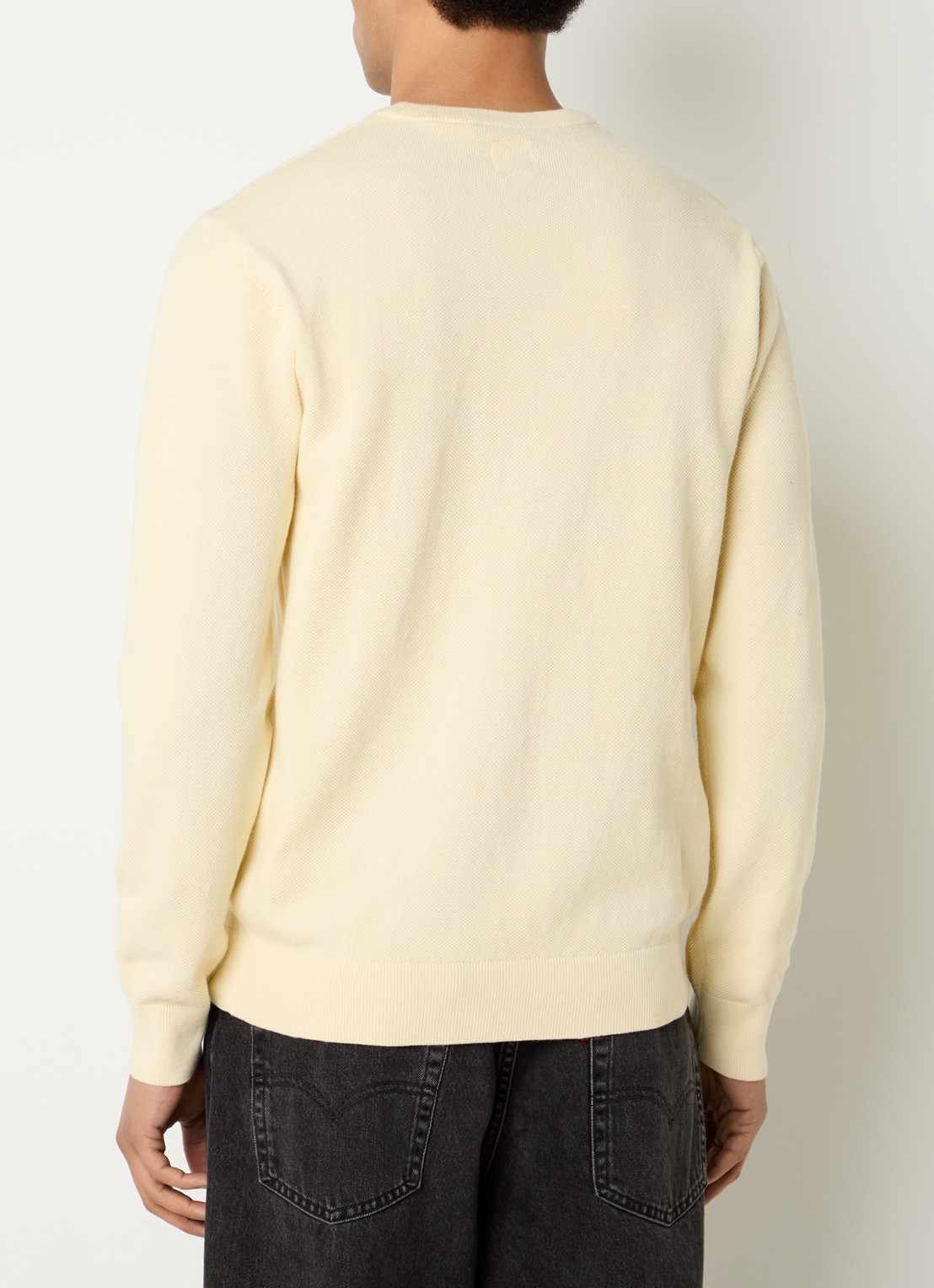 Levi's Housemark pullover van piqué katoen - achterkant lichtgeel