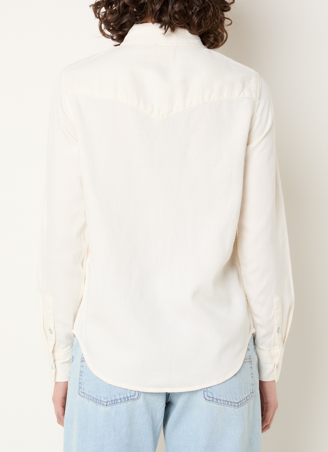 Levi's Iconic blouse met logo - achterkant beige
