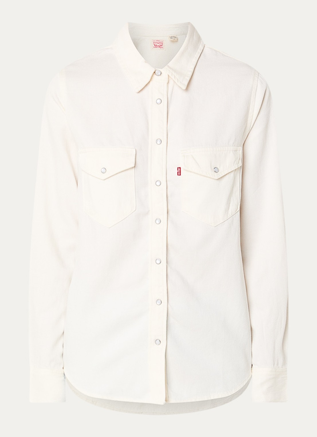 Levi's Iconic blouse met logo - voorkant 2 beige