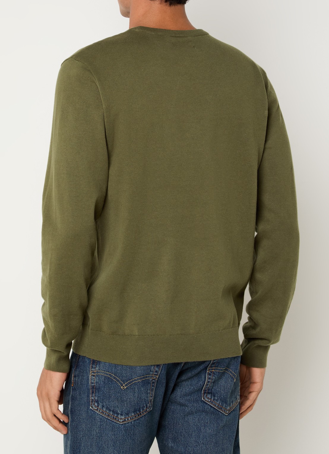 Levi's Ivy fijngebreide pullover met logo - achterkant mosgroen